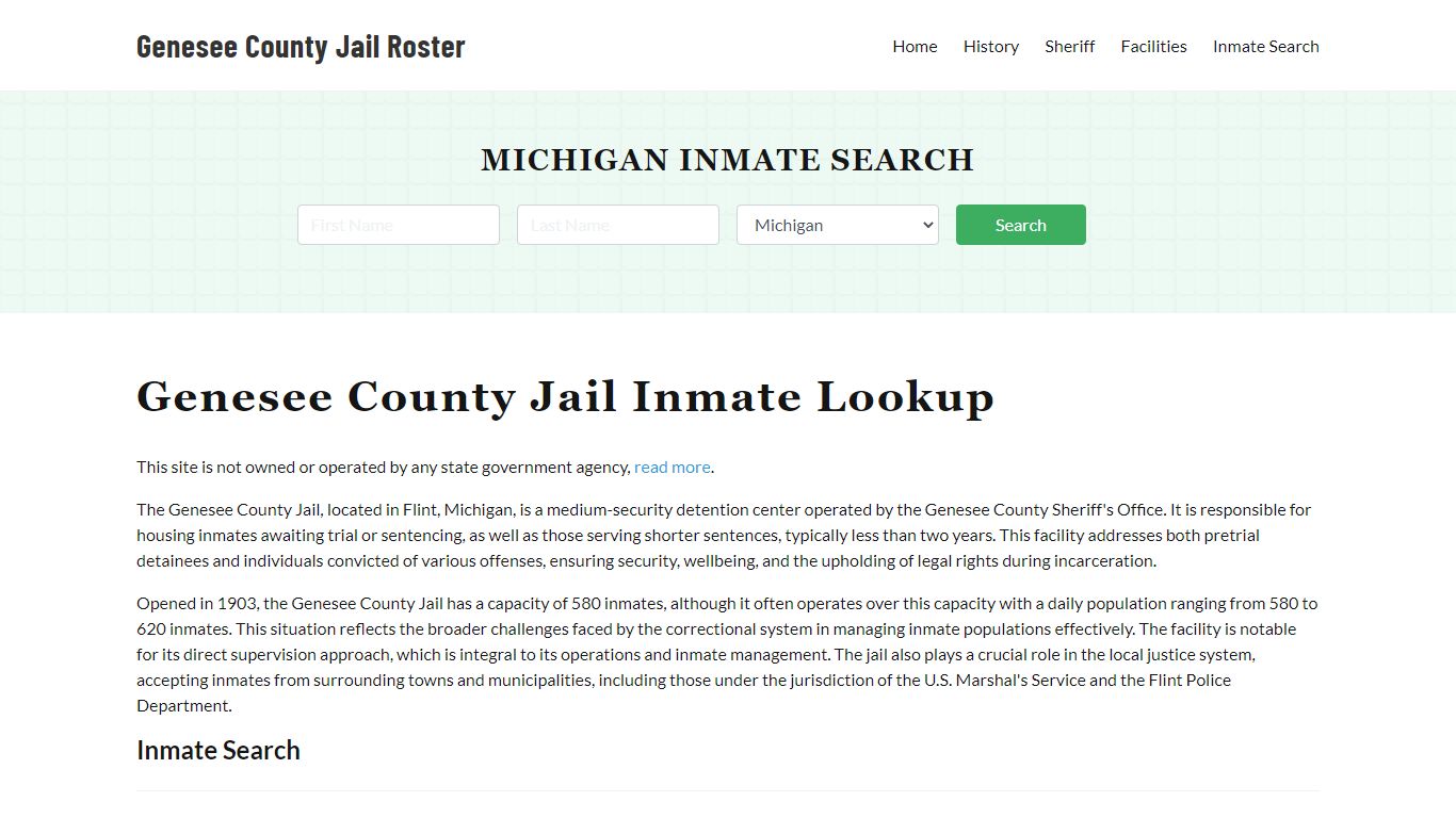 Genesee County Jail Roster Lookup, MI, Inmate Search