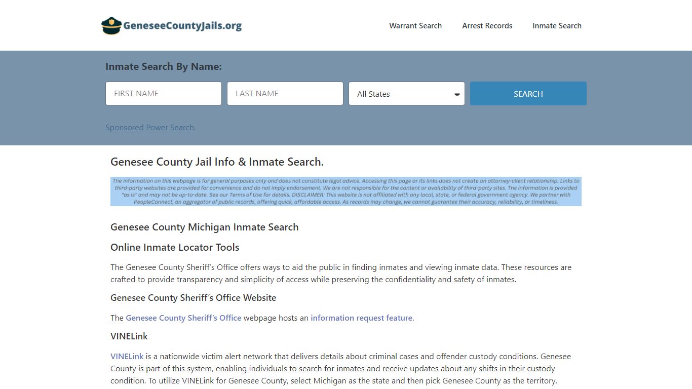 Genesee County Jail MI | Inmate Search and Booking Roster.